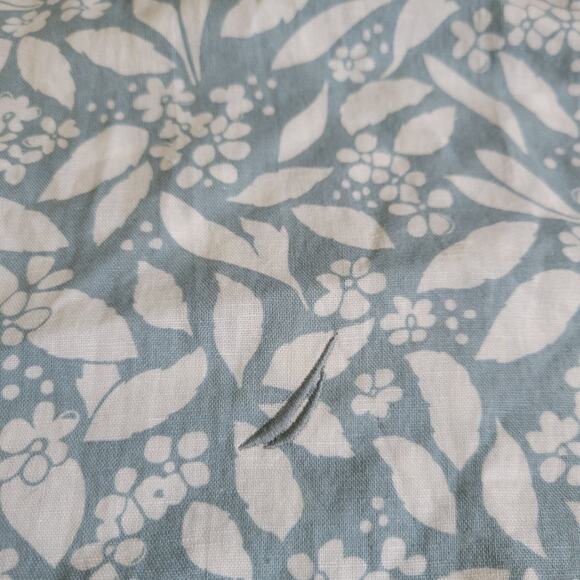 Nautica Mens Large Buttondown Shirt White and Blue Short Sleeve Linen Cotton - Picture 5 of 7